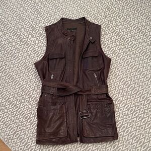 Theory Chocolate Leather Vest